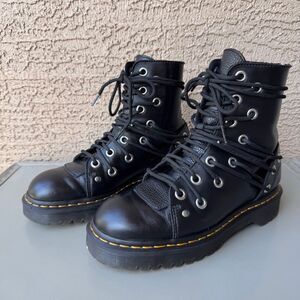 FLAWED Rare Dr. Martens Daria Bex Combat Boots Womens 8 Black Leather Grommets